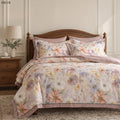 Soft Pink Watercolor Floral Duvet Cover Set – Romantic Multicolor Bedding with Pillowcases