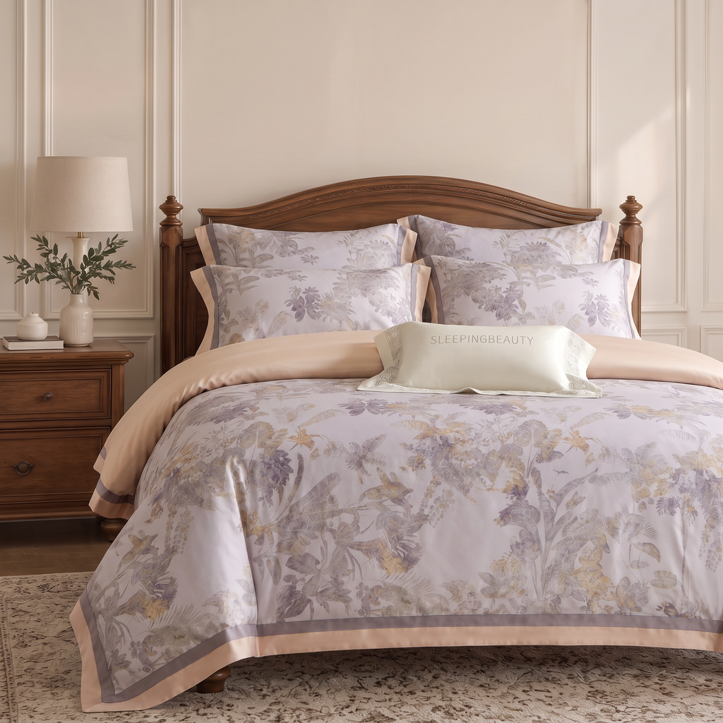 Ethereal Botanic Serenade Luxury Jacquard Duvet Cover Set