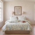 Vintage Botanical Illustration Style Cotton Duvet Cover Set